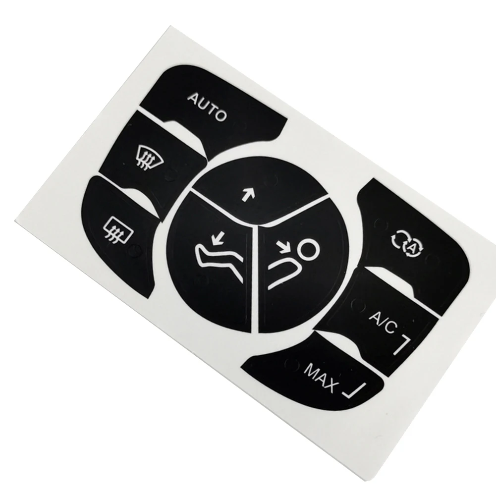 A/C Button Stickers A/C Control Button Repair Car Interior Repair High Grade Vinyl High Quality Material Push Button Type