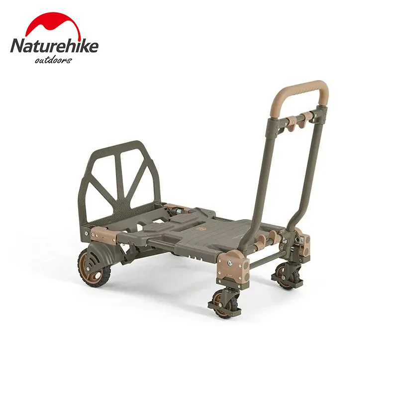 Naturehike Folding Trolley Mutifunctional Camping Handcart Foldable Wheelbarrow Wheels Removable Heavy Transportation Equipment