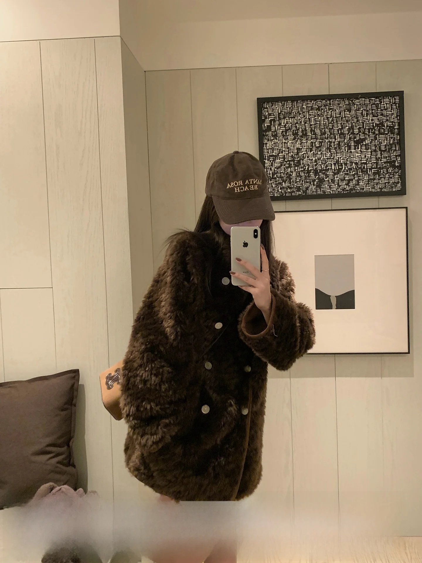 

Двусторонняя замшевая куртка с мехом, женское свободное двубортное пальто, зимнее теплое тонкое корейское пальто из полиэфирного волокна