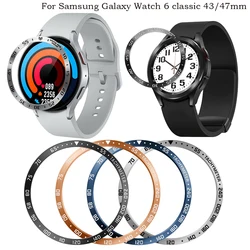 Metal Cover Bezel Ring Case For Samsung Galaxy Watch 6 classic 43mm 47mm Protector Cases Steel Frame Shell Bumper Accessories