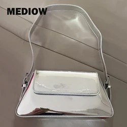 MEDIOW Candy Colors Bags For Women Luxury Designer Handbag And Purse 2023 New In PU Silver Mirror Design Small Underarm Shoulder