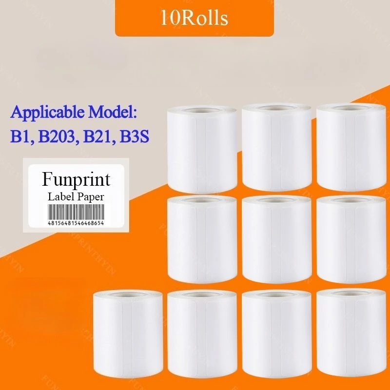 Niimbot B4/B31/B1/B21/B21 Pro/B203/B3S/B2 10Rolls Label Paper Waterproof Name Stickers Diy Label Stickers Household Storage Tags