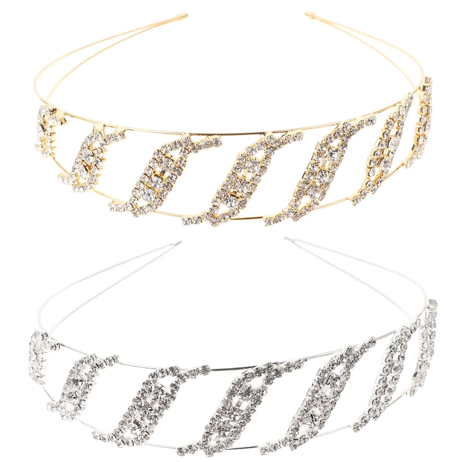 

2Pcs Kids Rhinestone Headbands Sparkly Crystal Jeweled Hairbands for Party Wedding Birthday Daily Wear Accessories