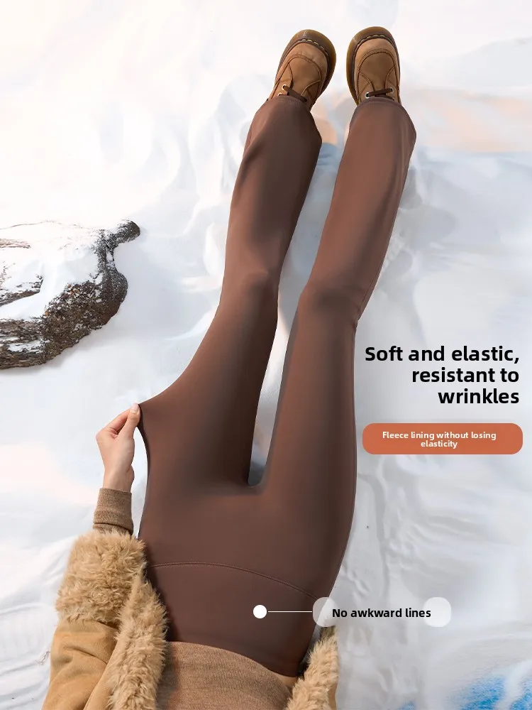 Schlankmachende Arkskin-Hose, hoch taillierte Yoga-Hose, verdickter Kaninchen-Samt, warme Oberbekleidung, langes Bein und Glocken-Bot