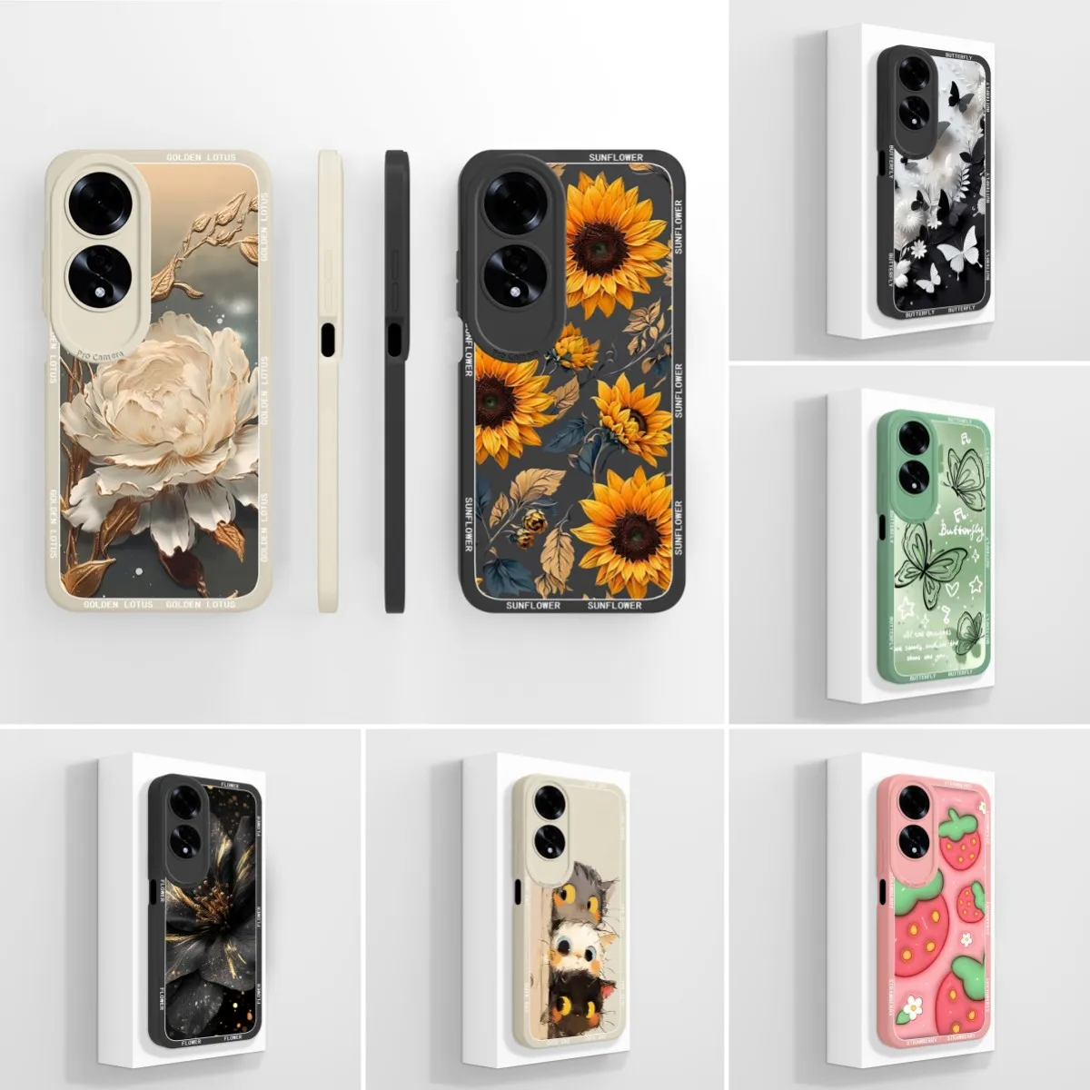 Fashion Sunflowers Back Cover For OPPO A60 4G CPH2631 Creative Style Anti Slip Protection Silicone Soft Phone Case For OPPO A 60