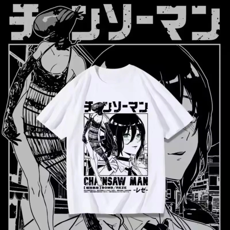 Neues Chainsaw Man Manga Grafik-T-Shirt mit Aufdruck, Herren- und Damen-T-Shirt, Herren-Top, Sport-T-Shirt, Herren-T-Shirt, Harajuku Y2K Tee
