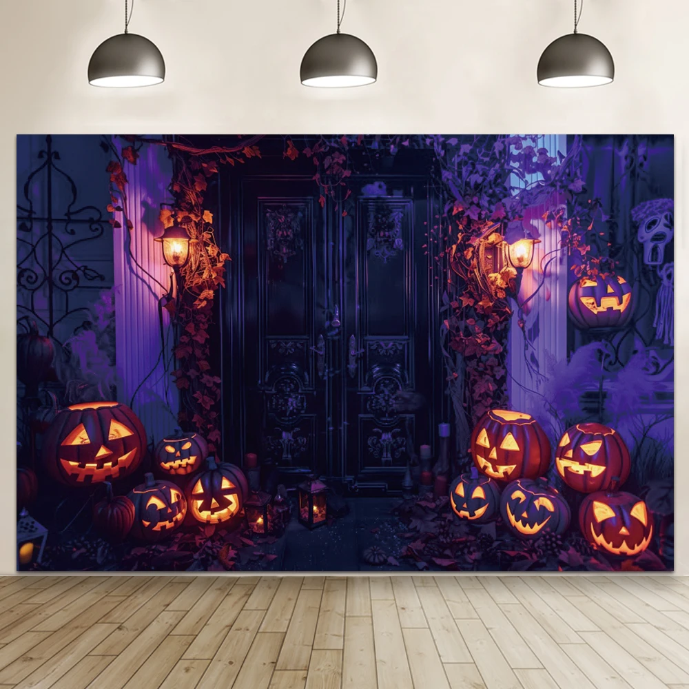 사진을위한 할로윈 사진 배경 성 공포 안개가 자욱한 해골 묘지 할로윈 파티 Photozone 배경