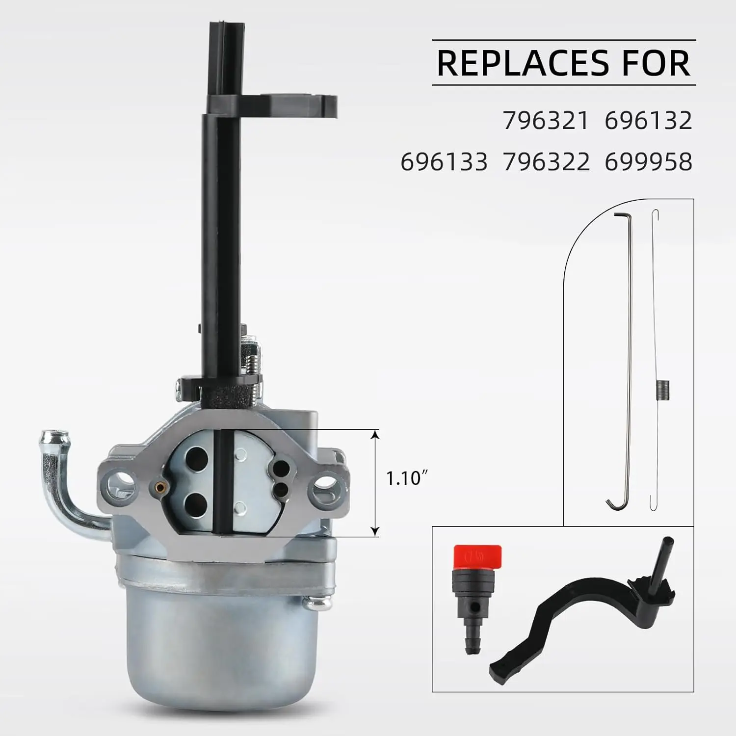 591378 Carburetor for B&S 5000 5550 6250 10HP Generator (697978 796321 Replace, Storm Responder 5500, Gasket)