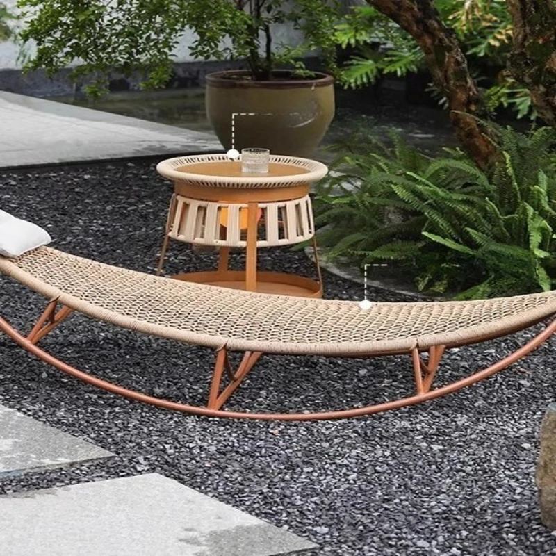 Rocking  Reclining Chair Balcony Leisure Home Sleeping Rattan Garden Outdoor Rocking