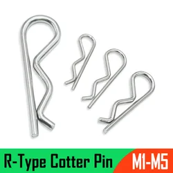 304 Stainless Steel R Type Spring Cotter Pin M1 M1.6 M1.8 M2 M2.5 M3 M4 M5  Wave Shape Split Clip Clamp Hair Tractor Pin for Car