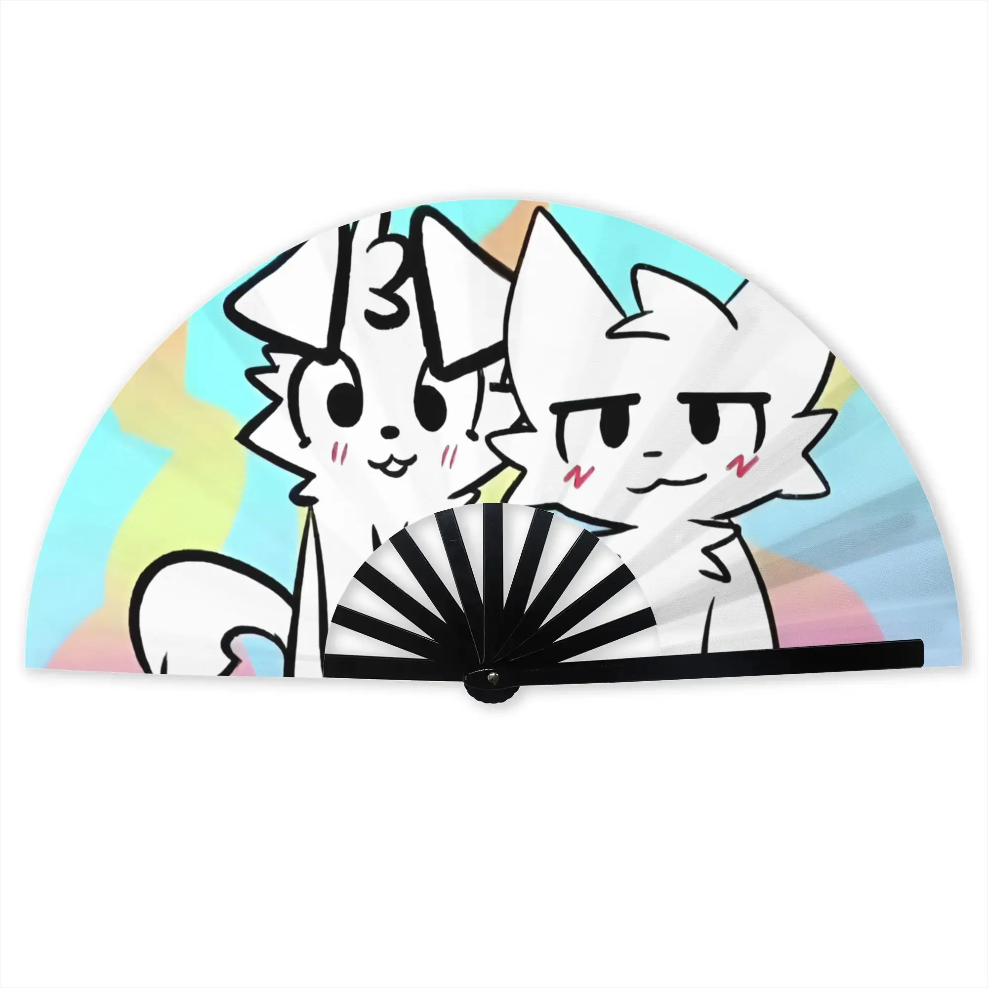 Personalised Boykisser Silly Cat Hand Fan Promotional Gift Event Souvenir Tease Durable Folding Fans Novelty Bulk Pack Fan