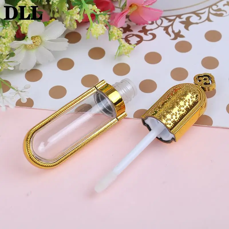 8ml Empty Lip Gloss Tube Transparent Bottle Lip Balm Container With Crown Lid Refillable DIY Eyelash Growth Cosmetic Tool