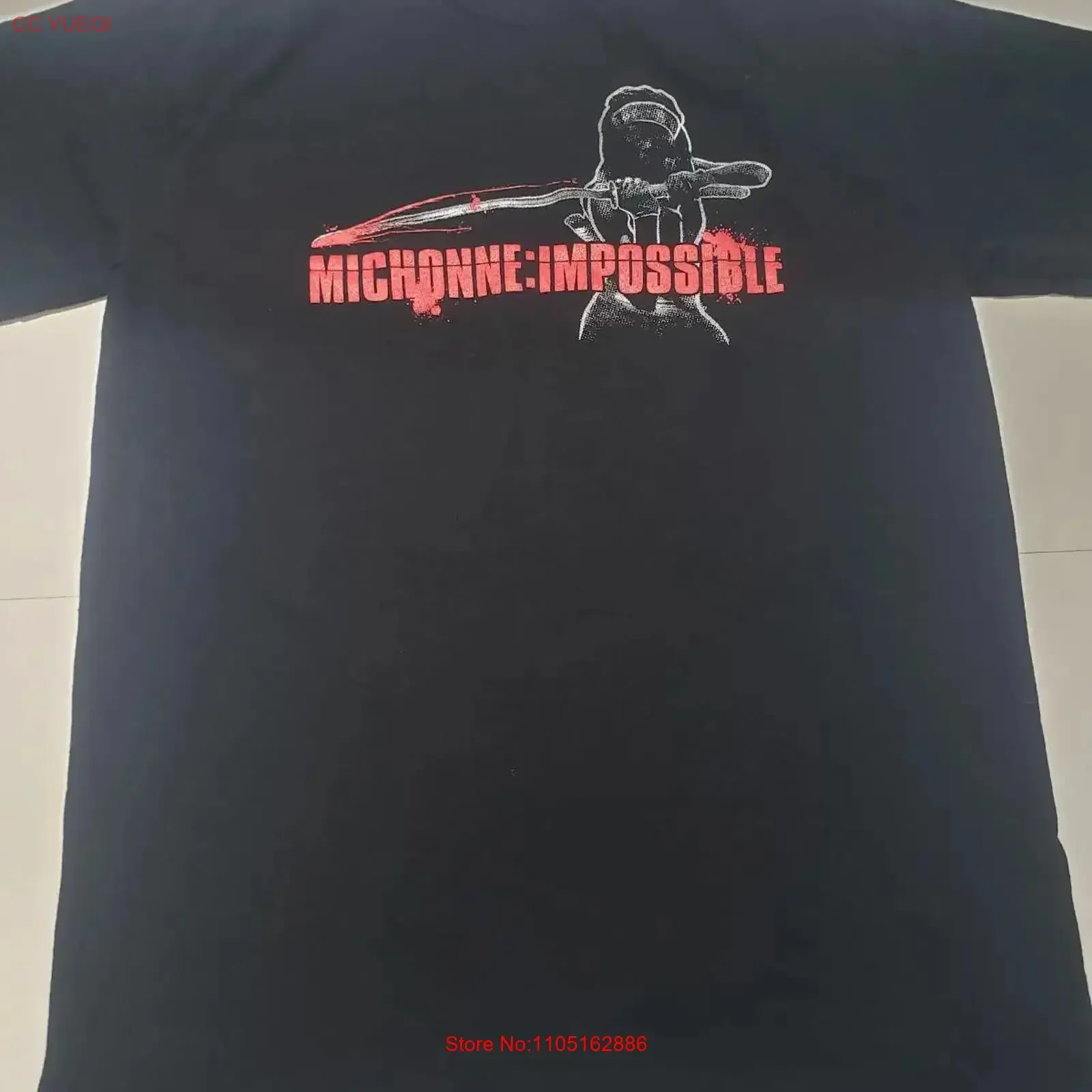 the-walking-dead-michonne-impossible-t-shirt-noir-taille-petit-vintage-lave-elegant-homme-respirant-confortable-polyvalent