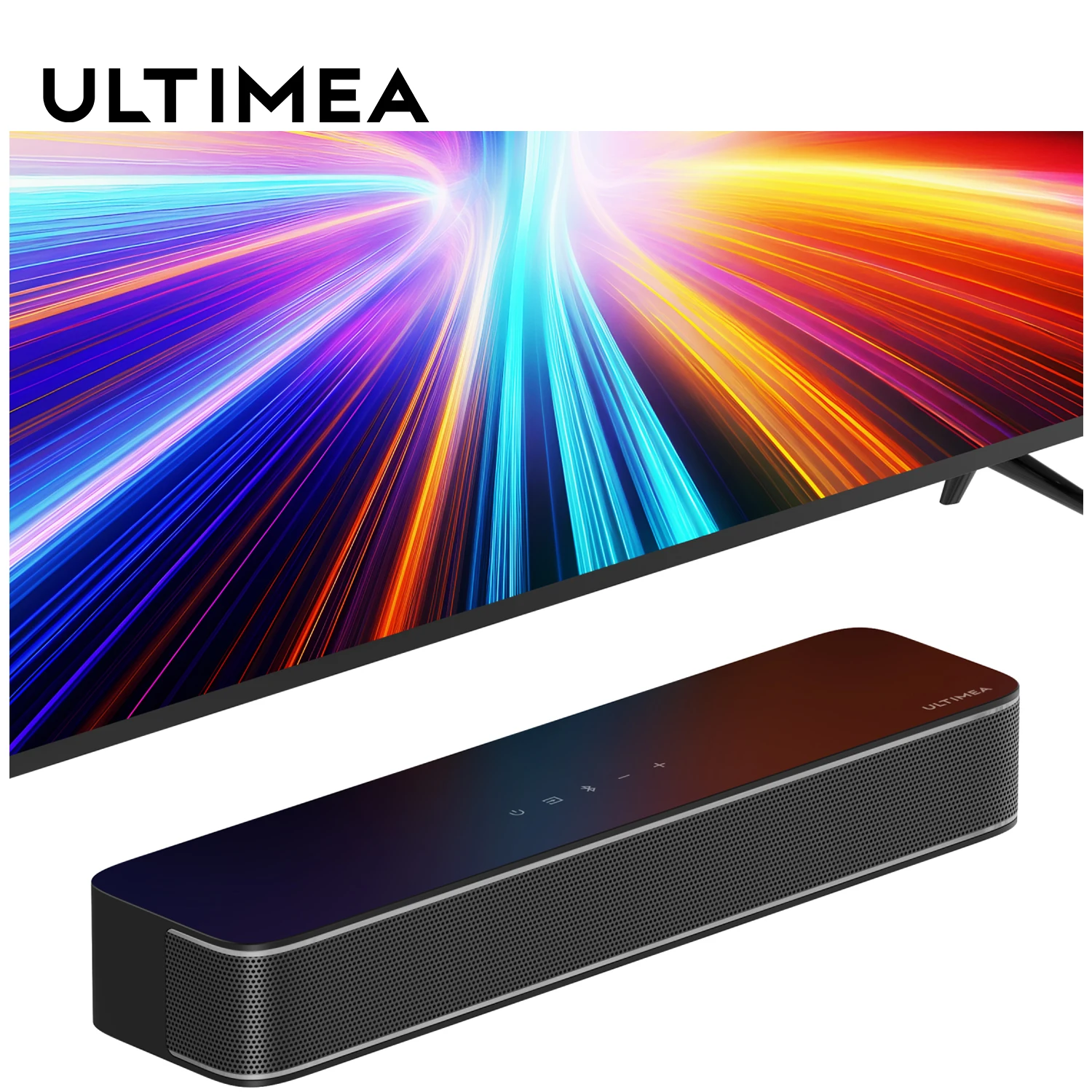 ULTIMEA Peak Power 120W, 2.1ch Sound Bar for TV, All-in-One PC Soundbar, Built-in Subwoofer, APP Control,Solo B30 Pro Series