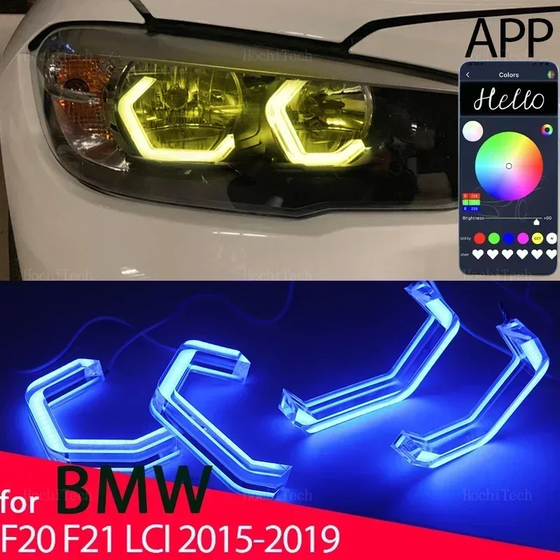 

App Control M4 Style LED Angel Eyes Bulb Ring RGB Lamp Car Daytime Running Light DRL for BMW 1 Series F20 F21 LCI 2015-2019