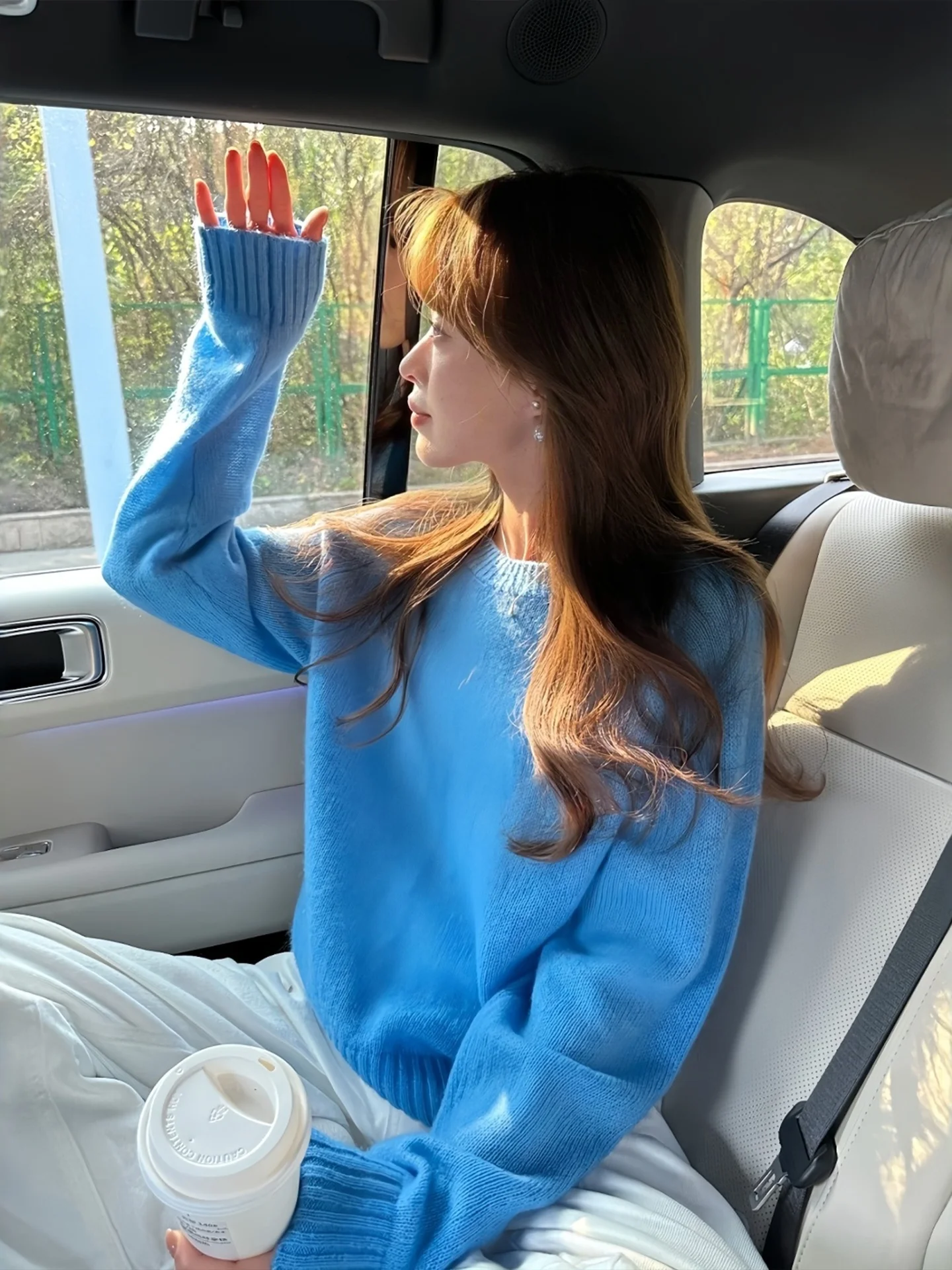 

Корейский мягкий и уютный женский вязаный свитер с круглым вырезом, повседневный свободный крой, полиэстер