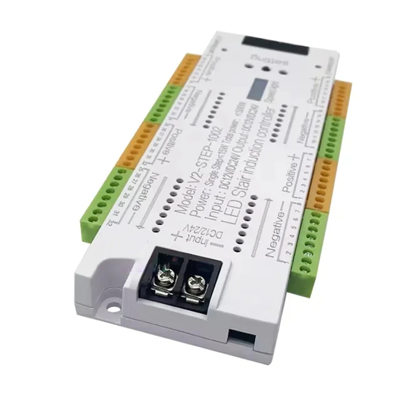 ABGR-PIR sensor controlador de luz da escada cor mágica passo da escada led luz de baixa tensão com 32 canais 12v-24v controlador