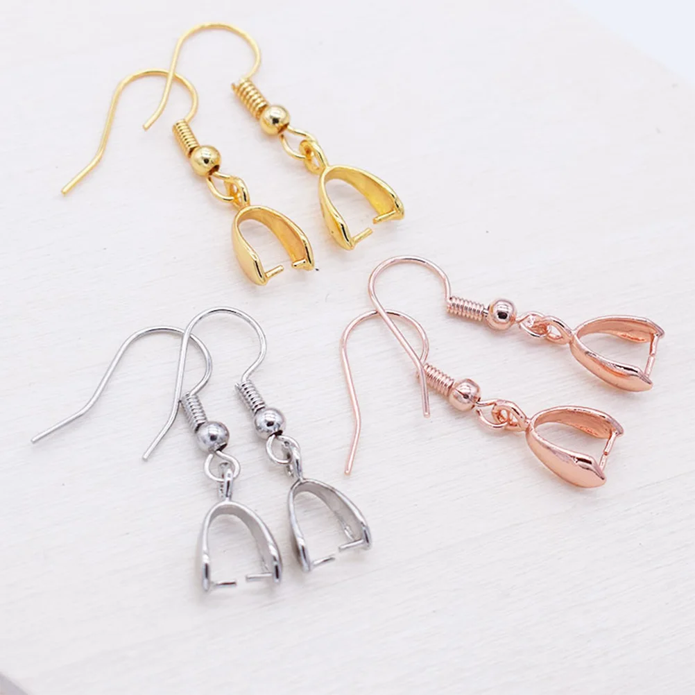 

50 Pcs Ear Hook Pendant Clip Stainless Steel Earrings Women Silver Bracelet Chic