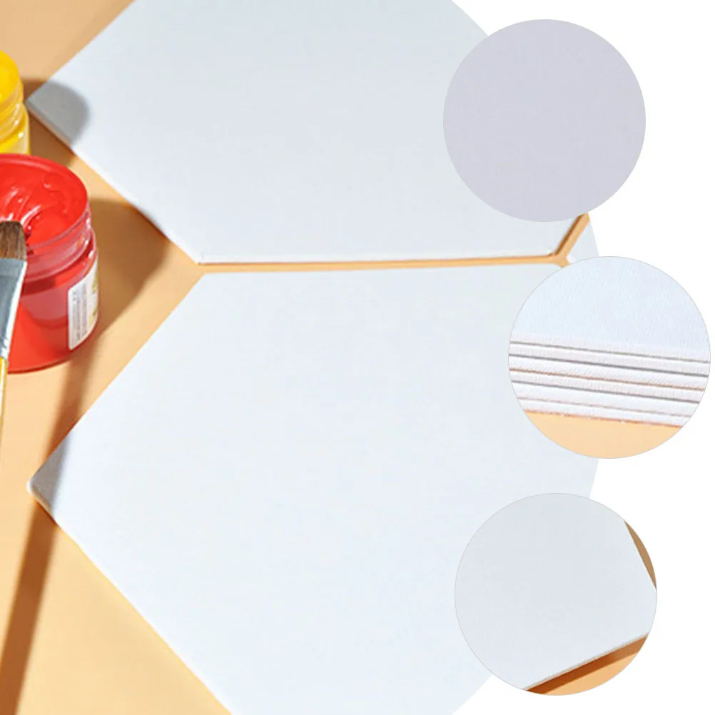 

4pcs Oil Painting Boards Hexagonal Cotton Panels For Acrylic Paint Artist Drawing Boards Art Students Tool Blank Sketchpad Art