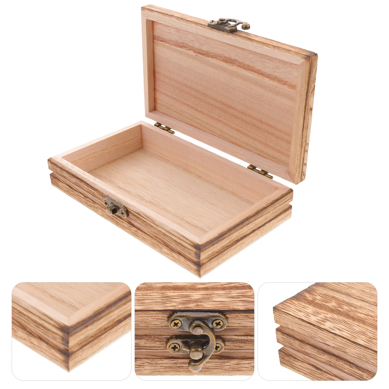 

Wood Box with Lid Small Wooden Jewelry Organizer Storage Box for Crafts Trinket Case Keepsakes Holder Jewelry Case