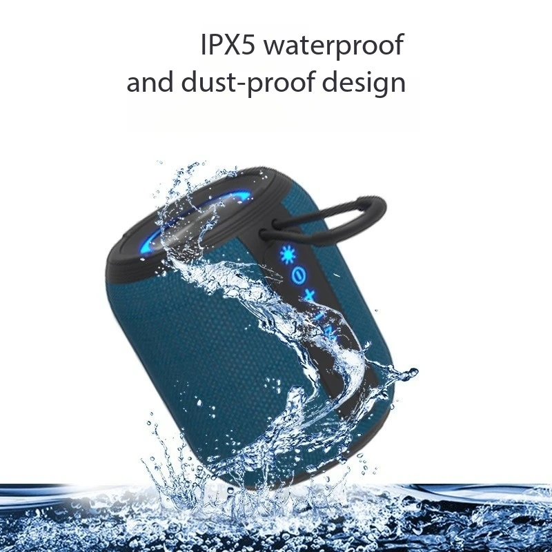 Subwoofer de mesa sem fio para casa, slot para cartão de tecido, portátil, à prova d'água, caixa de som, bluetooth, alto-falante, barra de som