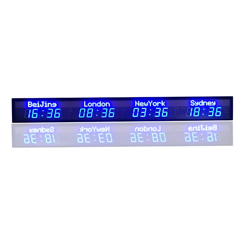 Imagem -02 - Multi-zone Relógio Mundial Digital Tempo Display Screen Interior Azul Led