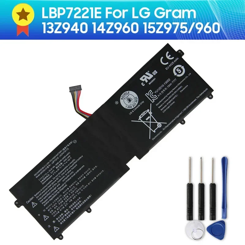 Replacement Battery LBP7221E LBG722VH For LG Gram 13Z940 14Z960 15Z975/960 New Quality Batteries With Tools 4495mAh 7.7V