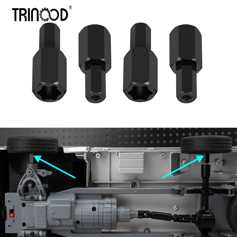 TRINOOD 5mm Wheel Hex Hub Adapters +12.5mm for 1/16 WPL C34 C24 Crawler 1/2