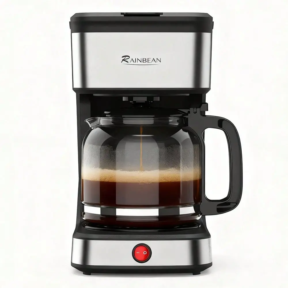 15-Cup Drip Coffee Maker, /Office Coffee Brewing Machine With Removable Filter, Glass Carafe And Heated Base, Black & Stainl