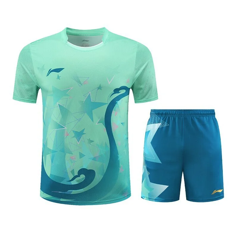 

2025 New Table Tennis Sportswear Badminton Short-sleeved Tops Competition Suits T-shirts Breathable Sweat-absorbent Deodorant
