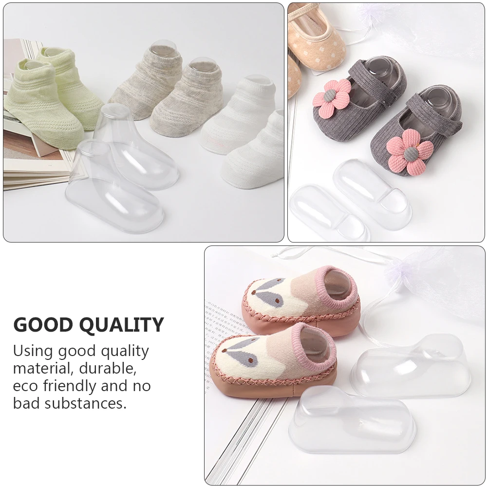 

100pcs Baby Puppet Socks Clear Plastic Foot Models Knitted Wool Shoe Stretchers Eco Friendly Durable Non Toxic Gifts Newborn