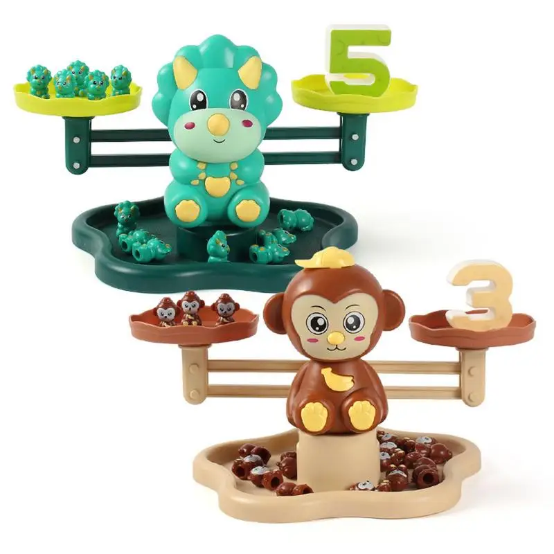 Math Balance Game Montessori Math Toy Dinosaur Monkey Balance Baby Early Educational Balancing Scale giochi da tavolo genitore-figlio