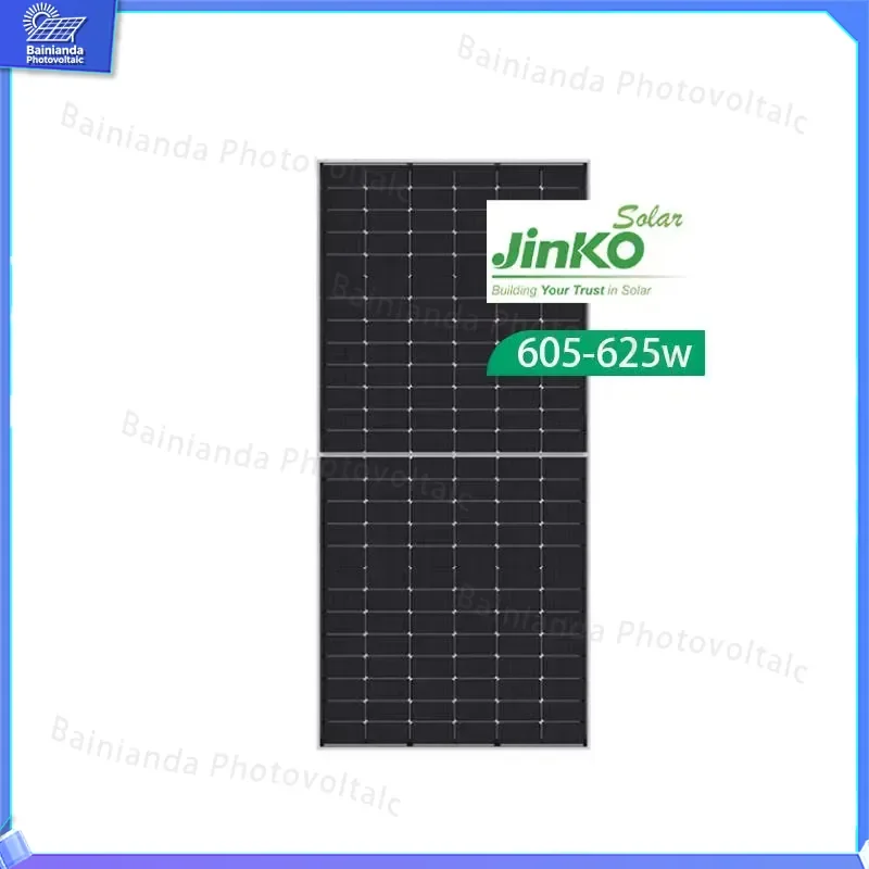 Jinke Solar Panel 600W 605W 610W 615W 620W 625W Half-Cut Bifacial Monocrystalline PV Module 23.5% Efficiency 182mm Cell for