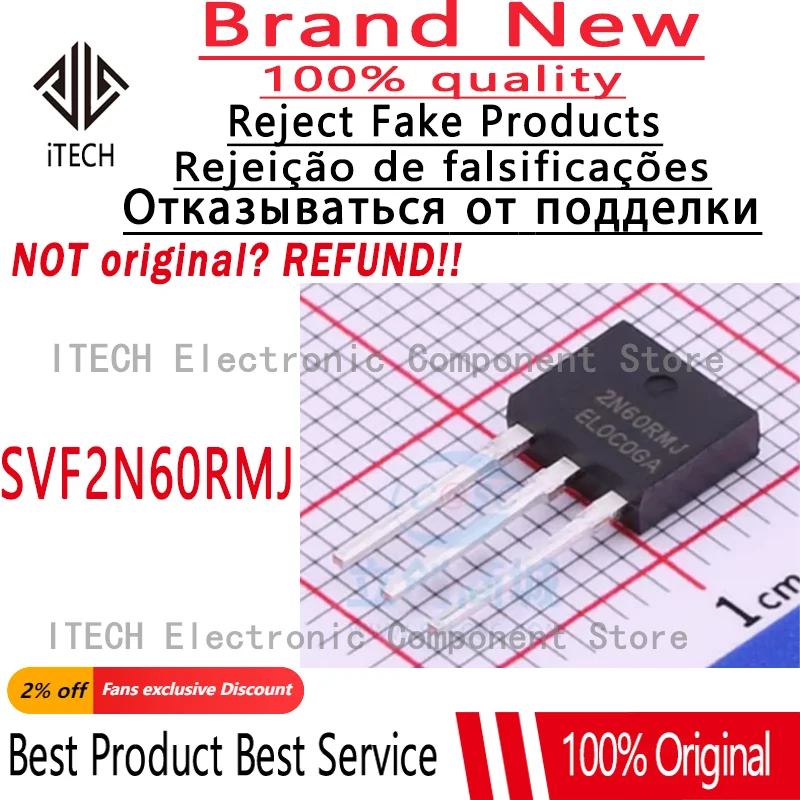 (10-50)pcs/lot Original Svf2n60rmj SVF2N60RMJ 2N60RMJ TO-251J N Channel Mosfet Transis 100% New and Genuine