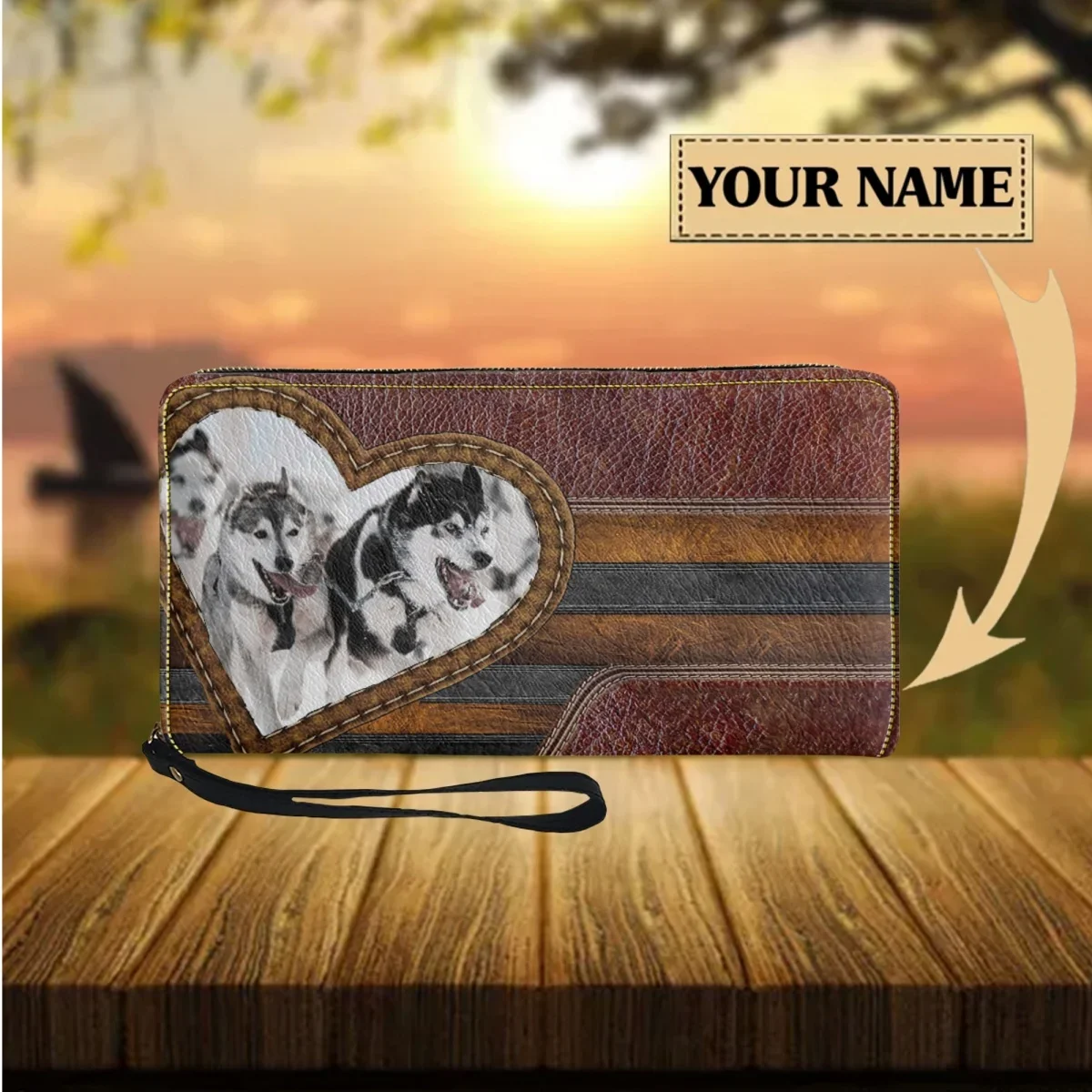 

Cute Husky Design Personalized Women's Wallet Female Purse PU Leather Multifunction Ladies Purses Portable Change Bags Woman