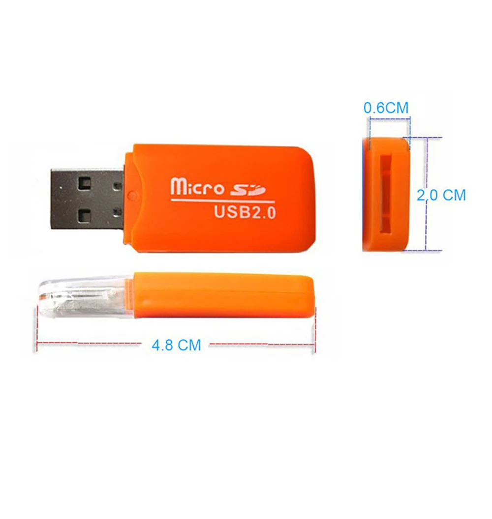 Czytnik kart pamięci USB 2.0 Interfejs Micro SD TF Flash Mini przenośny plastikowy adapter Wysokiej jakości do laptopa SH Mobile Converter