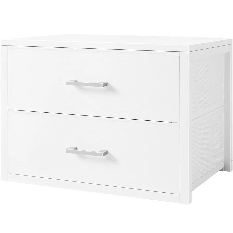 

Stackable Storage Drawers Closet Organizers and Storage Bins Fabric White 2 Drawer Dresser for Bedroom Office Modern