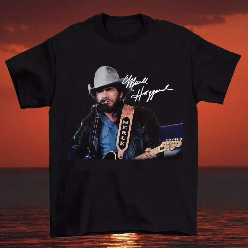 Merle Haggard Signature Cotton T- Shirt Unisex All Size