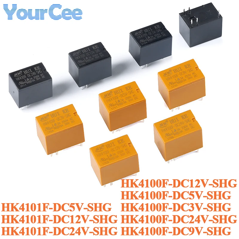 5pcs HK4101F HK4101F-DC24V-SHG HK4101F-DC12V-SHG HK4101F-DC5V-SHG  5pin HK4100F HK4101F-DC12V-SHG 24VDC 24V 12V 5V Relay