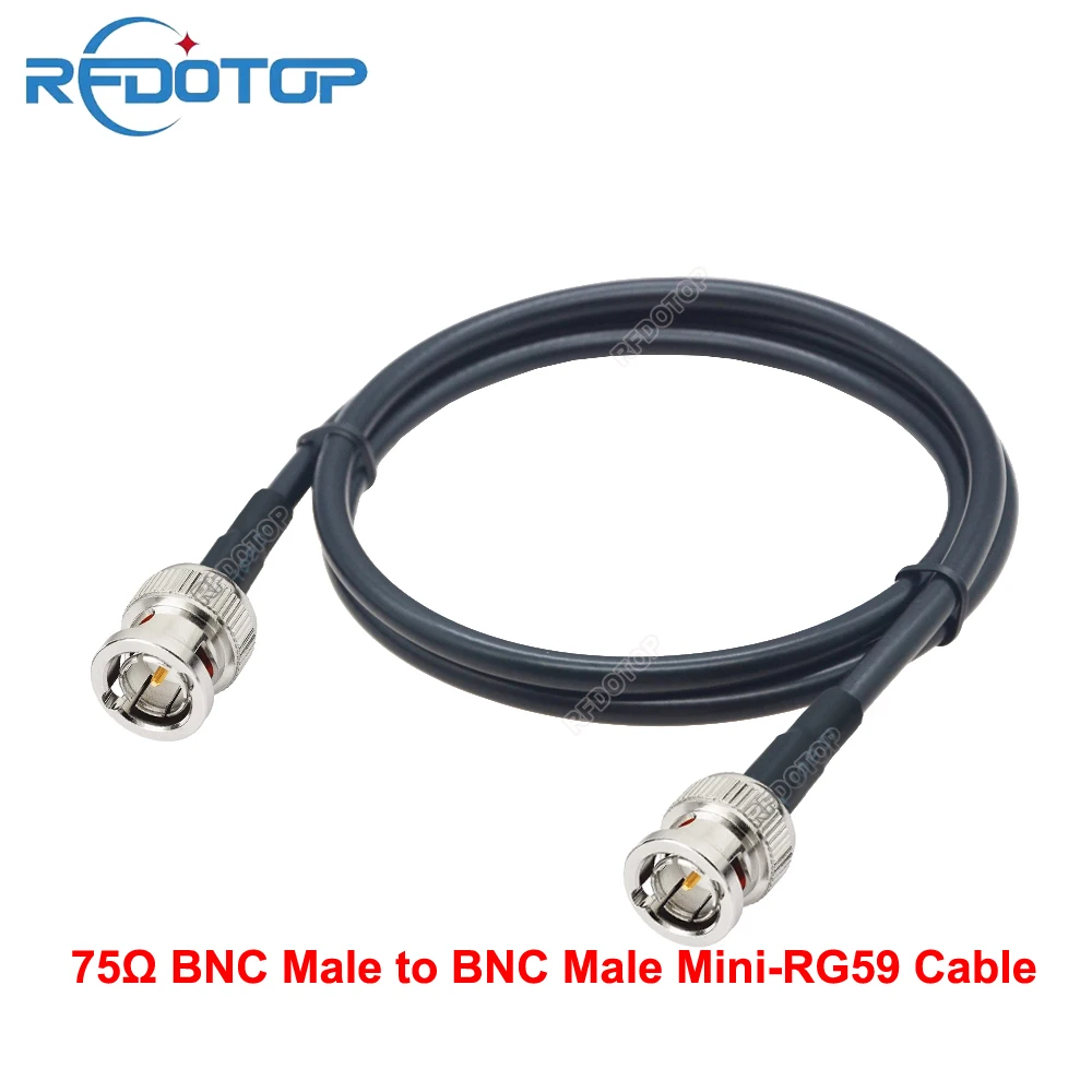 RFDOTOP HD SDI Cable 75Ω BNC to BNC Mini-RG59(1855A) Pigtail for HD-SDI/3G-SDI/4K Video Security Camera CCTV Systems BNC-75-2.5