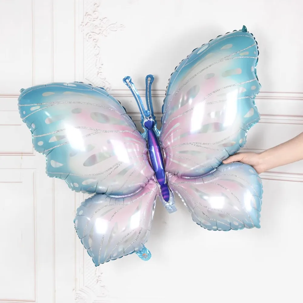فراشة كبيرة الألومنيوم احباط بالونات فراشة الهيليوم الهواء Globos عيد ميلاد الزفاف استحمام الطفل زينة الحفلات لعبة أطفال الدعائم