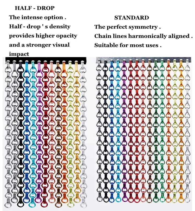 Cortina de cadena de aluminio de primera calidad: cortina de metal para decoración de puertas de entretenimiento, mejora de atmósfera y mejora de privacidad
