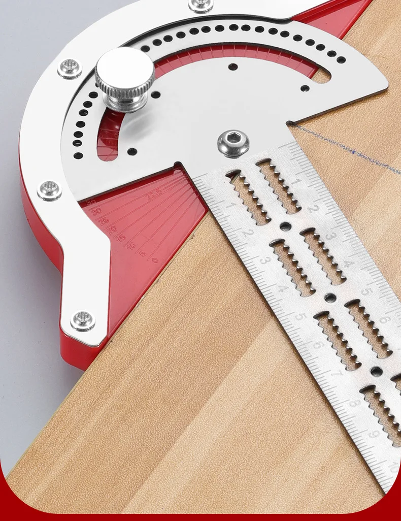 0-180 Grad Winkelmesser Holzarbeiter Kantenlineal Edelstahl Winkelmesser Winkelsucher Lineal Präzision Zimmermann Messwerkzeug