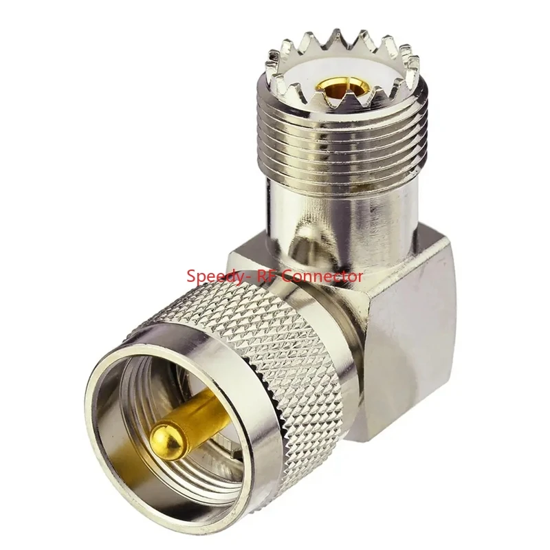 PL259 To SO239 UHF Male Plug To UHF Female Jack 90 Degree Right Angle Connector SL16 UHF Male Female RF Adapter Fast Delivery