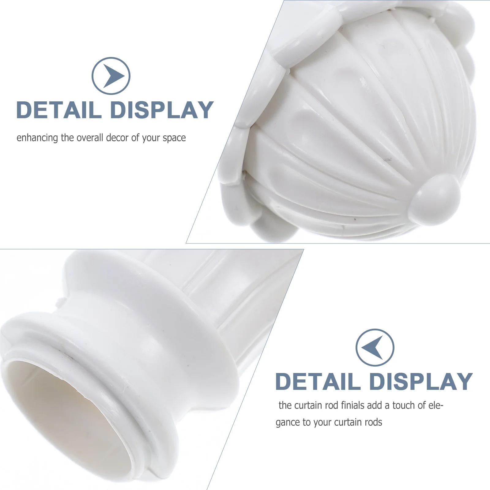 4 قطعة قضيب الستارة رؤساء الزخرفية البلاستيك Finials ل 26-28 مللي متر قضبان نهاية قبعات نافذة العلاج مزرعة الستائر السكك الحديدية سدادة