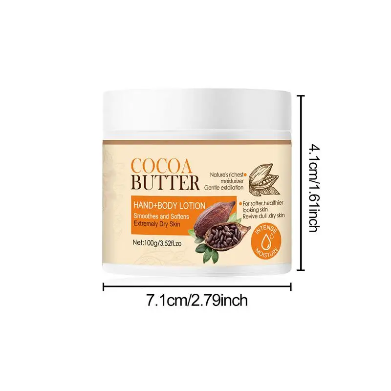 Cocoa Butter Body Butter 100g Moisturizing Cocoa Cream For Dry Skin Natural Daily Skin Moisturizer For All Skin Types