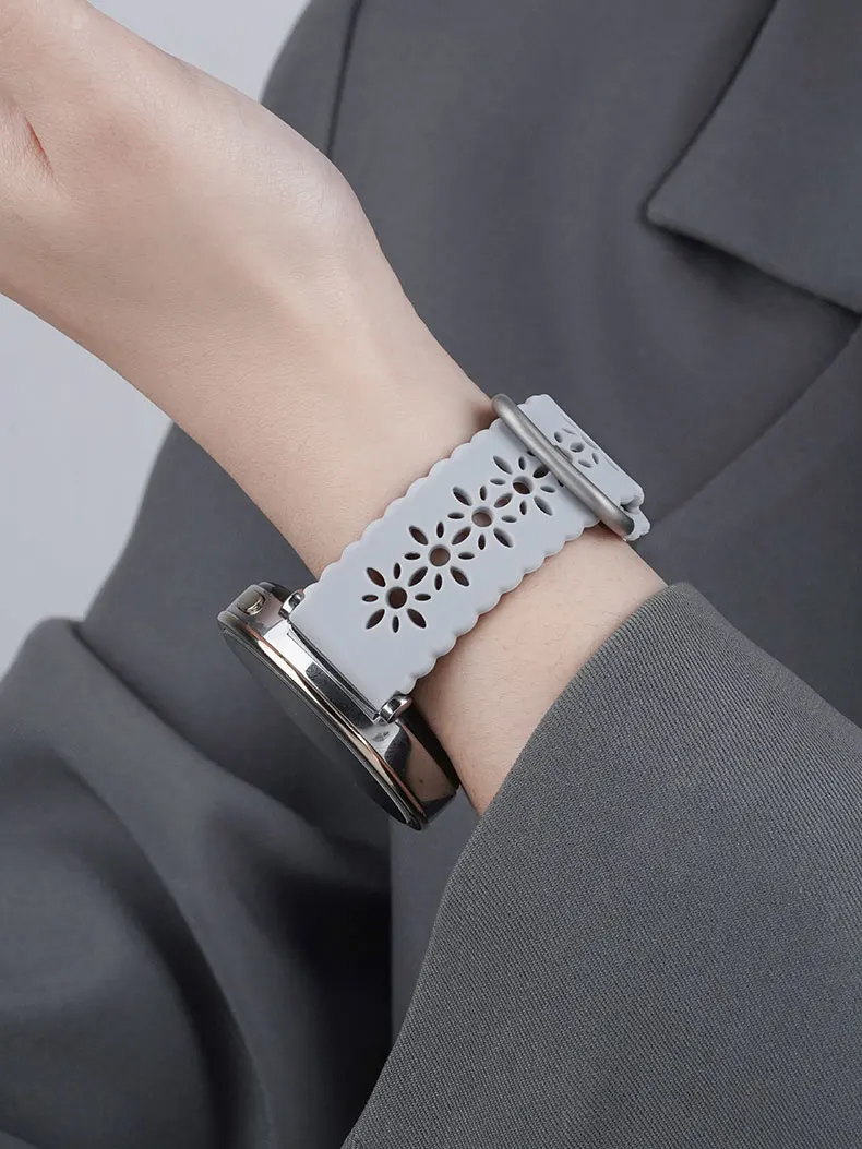 Sport Kant 20mm 22mm band voor samsung galaxy watch 4/5/5 pro/6 classic/Active 2 siliconen band vrouwen armband huawei gt 4-3-2-2e