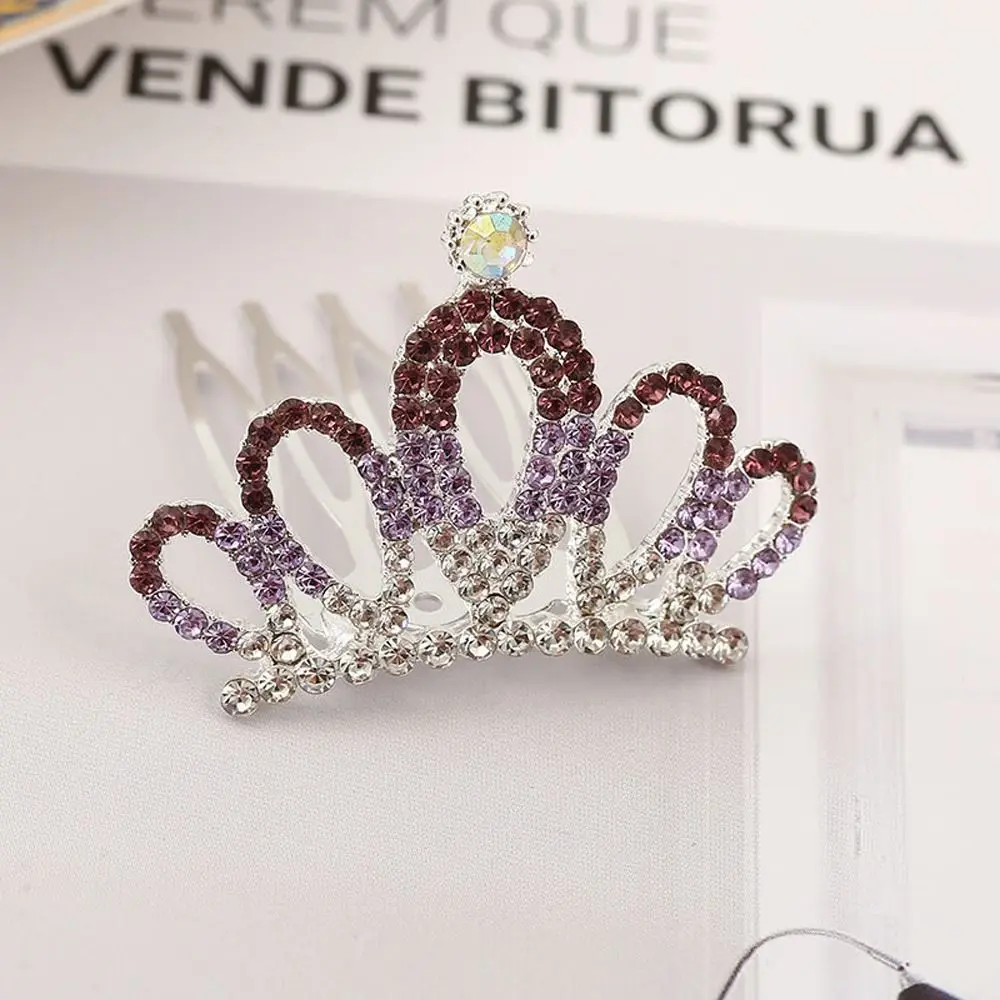 Urocza urocza korona ze stopu Rhinestone Tiara nakrycie głowy dla dziewczynki spinka do włosów dla dzieci grzebień do włosów dla dzieci akcesoria do włosów spinka do włosów dla dzieci