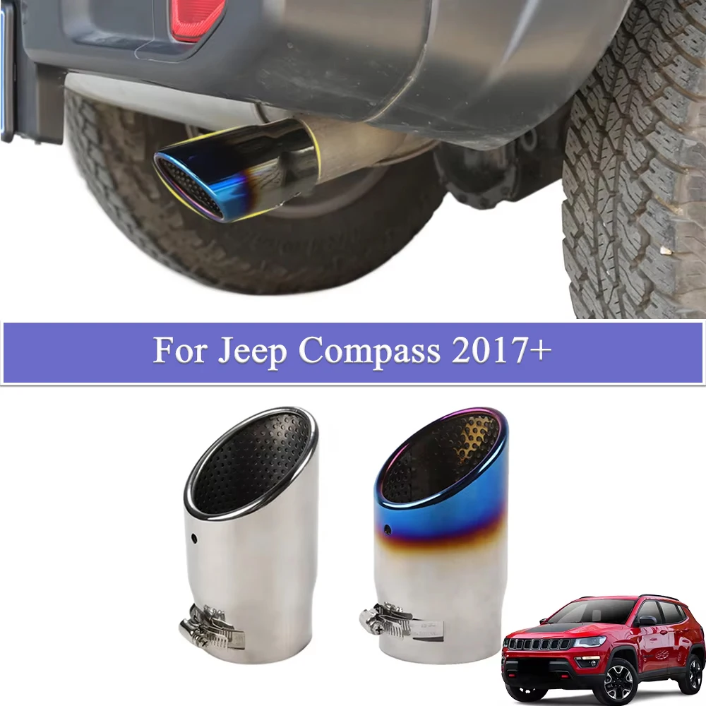 

Exhaust Pipe Muffler Extension For Jeep Compass 2017-2026 Exhaust Tip Tailpipe Part Replacement Car Styling Exterior Accessories