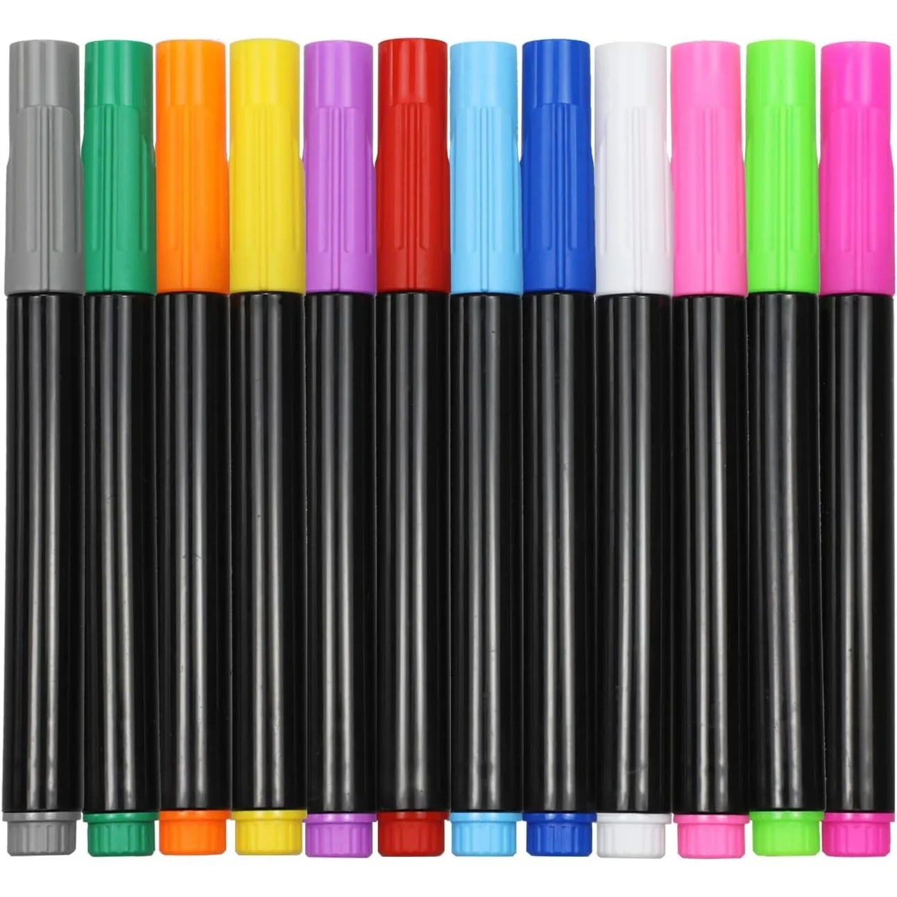 

12-Color Neon Markers for LED Note Board, Erasable Pens for Reusable Doodle Book and Acrylic Message Boards